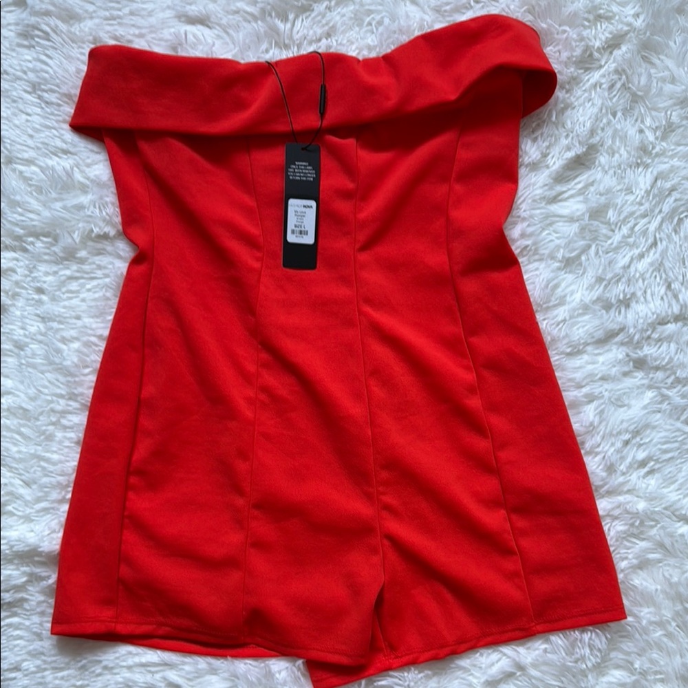 Fashion Nova - My Love Romper - Orange size Large